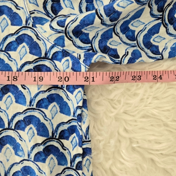 SIGRID OLSEN Linen Three-Quarter Sleeve Collared Popover Top. Size Medium. New. - Picture 6 of 10